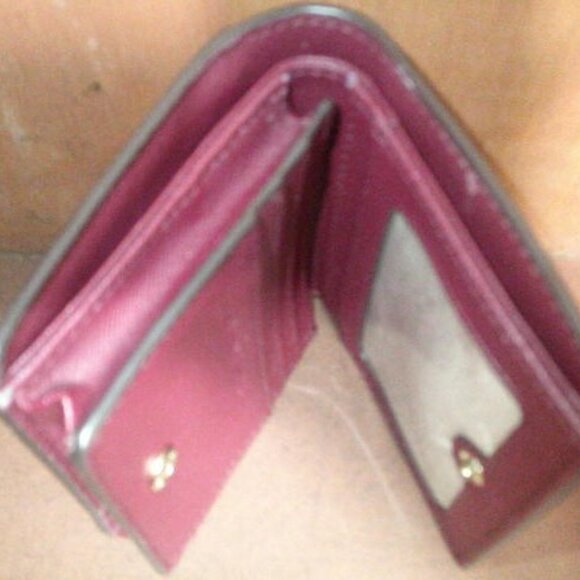 MK Burgundy Small Wallet, Baekgaard Pink Wallet and Coach White Black Wristlet - Picture 9 of 11